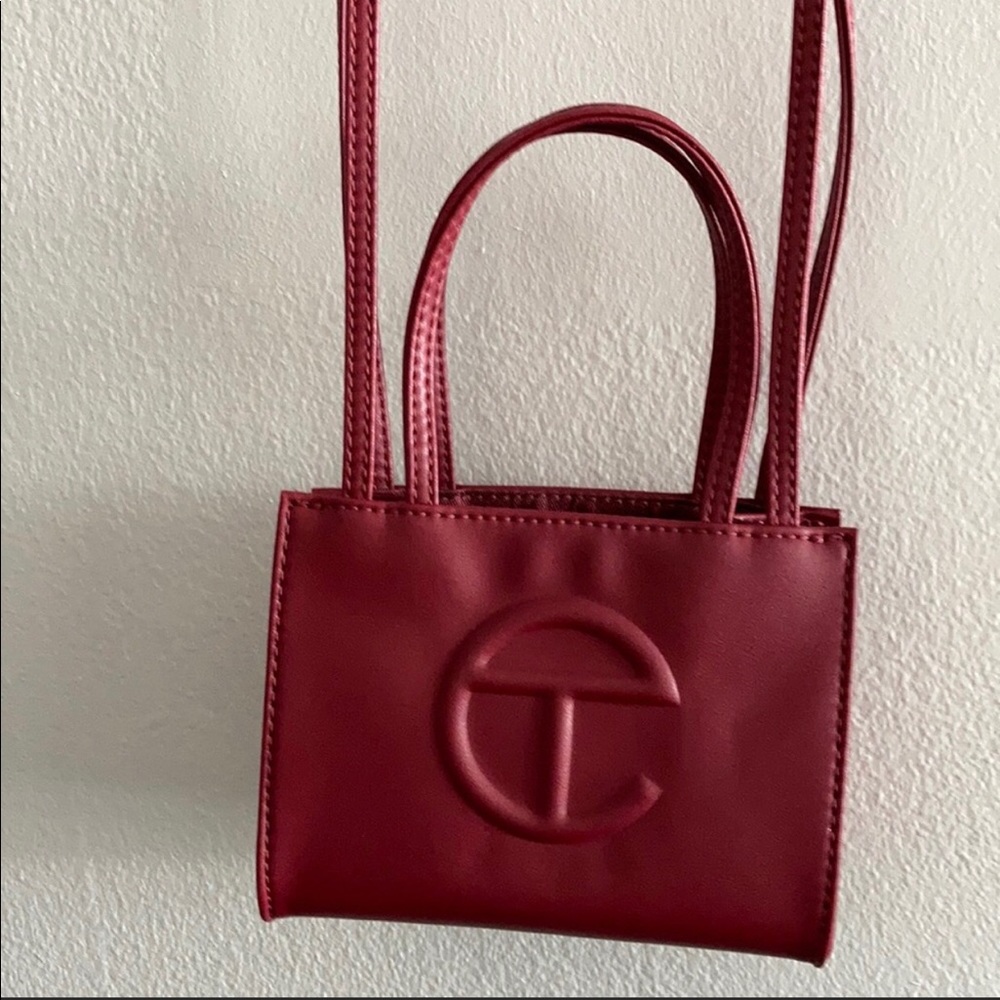 Telfar small oxblood bag